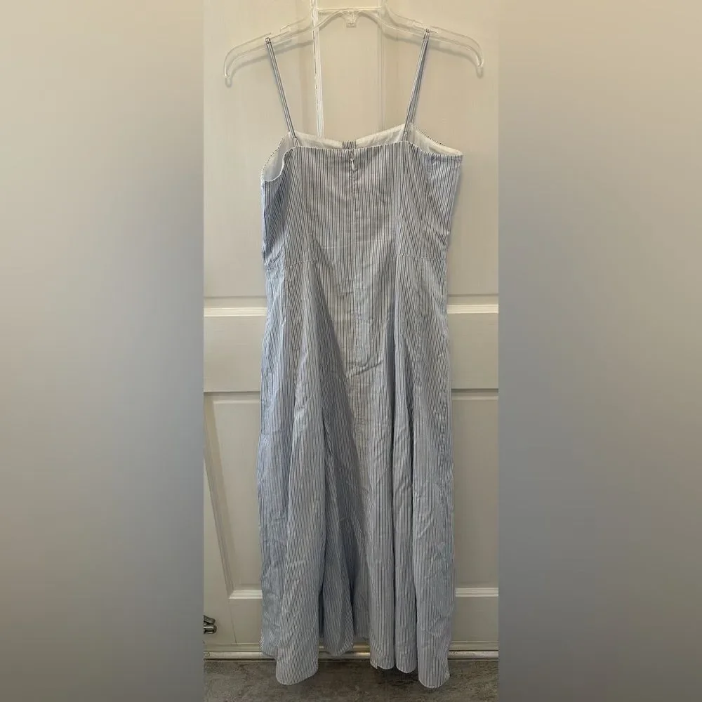 J.Crew Button-Down Cotton Poplin Dress in Stripe 6 Tall